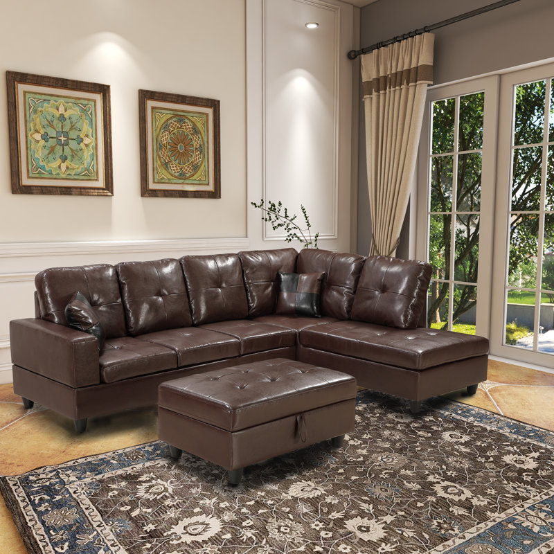 Bethe 2 Piece Faux Leather Sectional